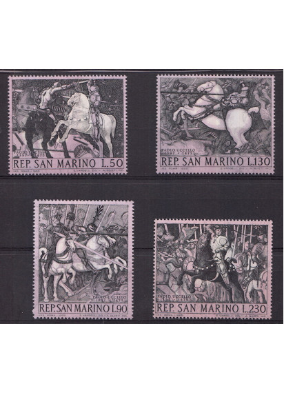 1968 San Marino Dipinti di Paolo Uccello 4 valori nuovi Sassone 766-9